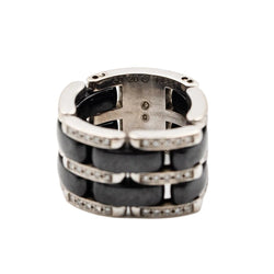Bague Bandeau CHANEL "Ultra" en or blanc, céramique et diamants - Castafiore