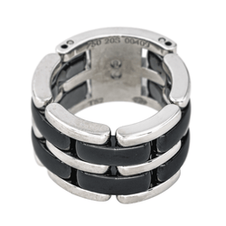 Bague Bandeau CHANEL "Ultra" en or blanc et céramique - Castafiore