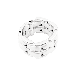 Bague Bandeau CHANEL "Ultra" en or blanc et céramique - Castafiore