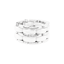 Bague Bandeau CHANEL "Ultra" en or blanc et céramique - Castafiore