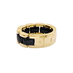 Bague Bandeau CHANEL "Ultra" or jaune et céramique - Castafiore