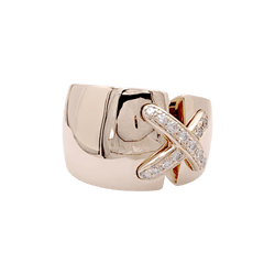 Bague Bandeau CHAUMET "Liens Asymétriques" en or rose et diamants - Castafiore
