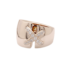 Bague Bandeau CHAUMET "Liens Asymétriques" en or rose et diamants - Castafiore