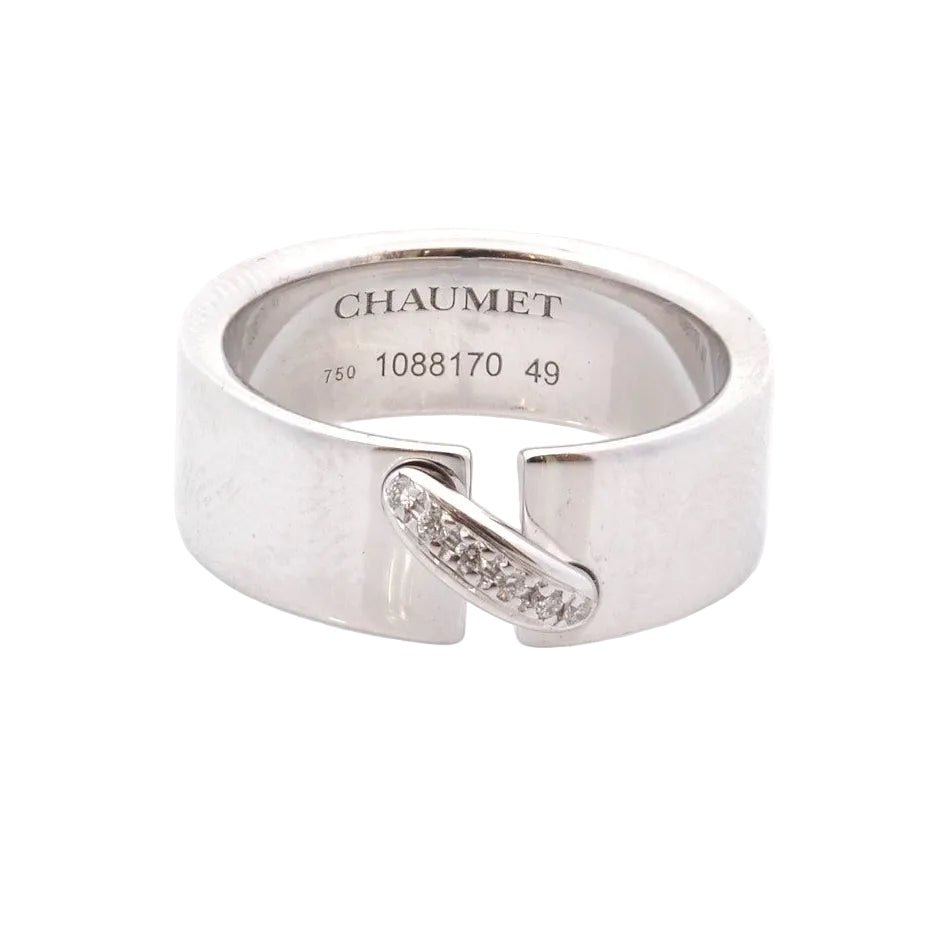 Bague Bandeau CHAUMET « Liens » en or blanc et diamants - Castafiore