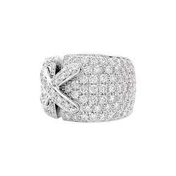 Bague Bandeau CHAUMET "Liens XL" en or blanc et diamants - Castafiore