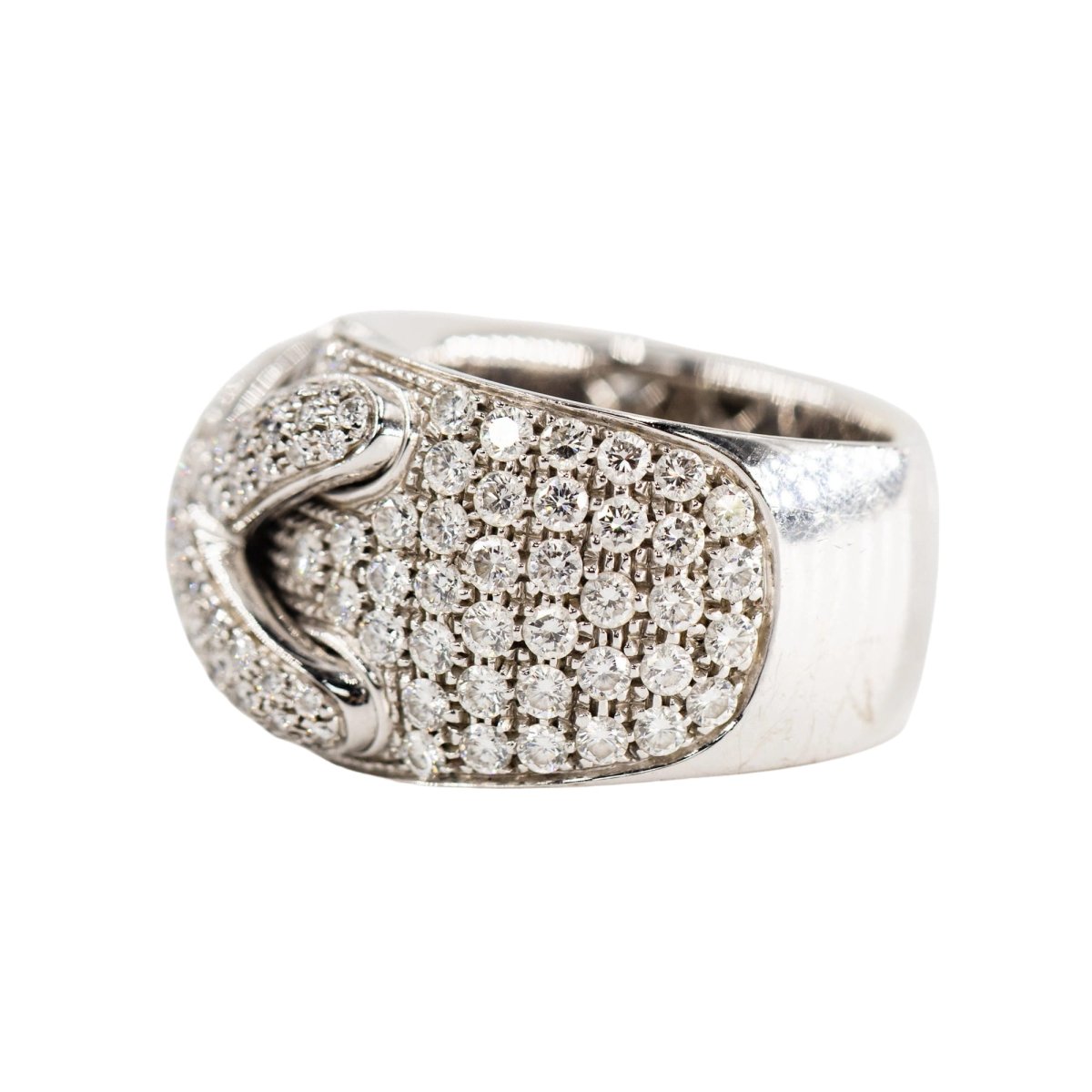 Bague Bandeau CHAUMET "Liens XL" en or blanc et diamants - Castafiore