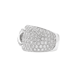 Bague Bandeau CHAUMET "Liens XL" en or blanc et diamants - Castafiore