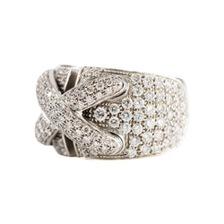 Bague Bandeau CHAUMET "Liens XL" en or blanc et diamants - Castafiore
