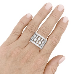 Bague Bandeau CHOPARD "Haute Joaillerie" en or blanc et diamants - Castafiore
