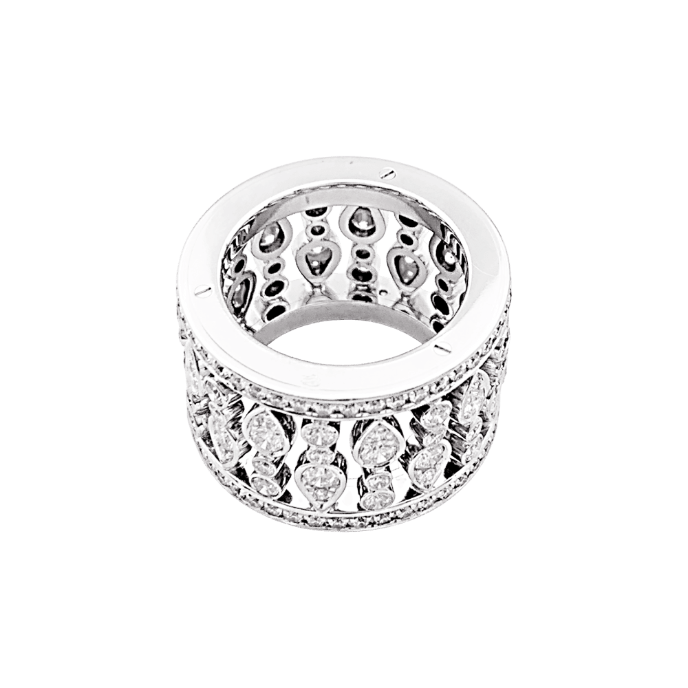 Bague Bandeau CHOPARD "Haute Joaillerie" en or blanc et diamants - Castafiore