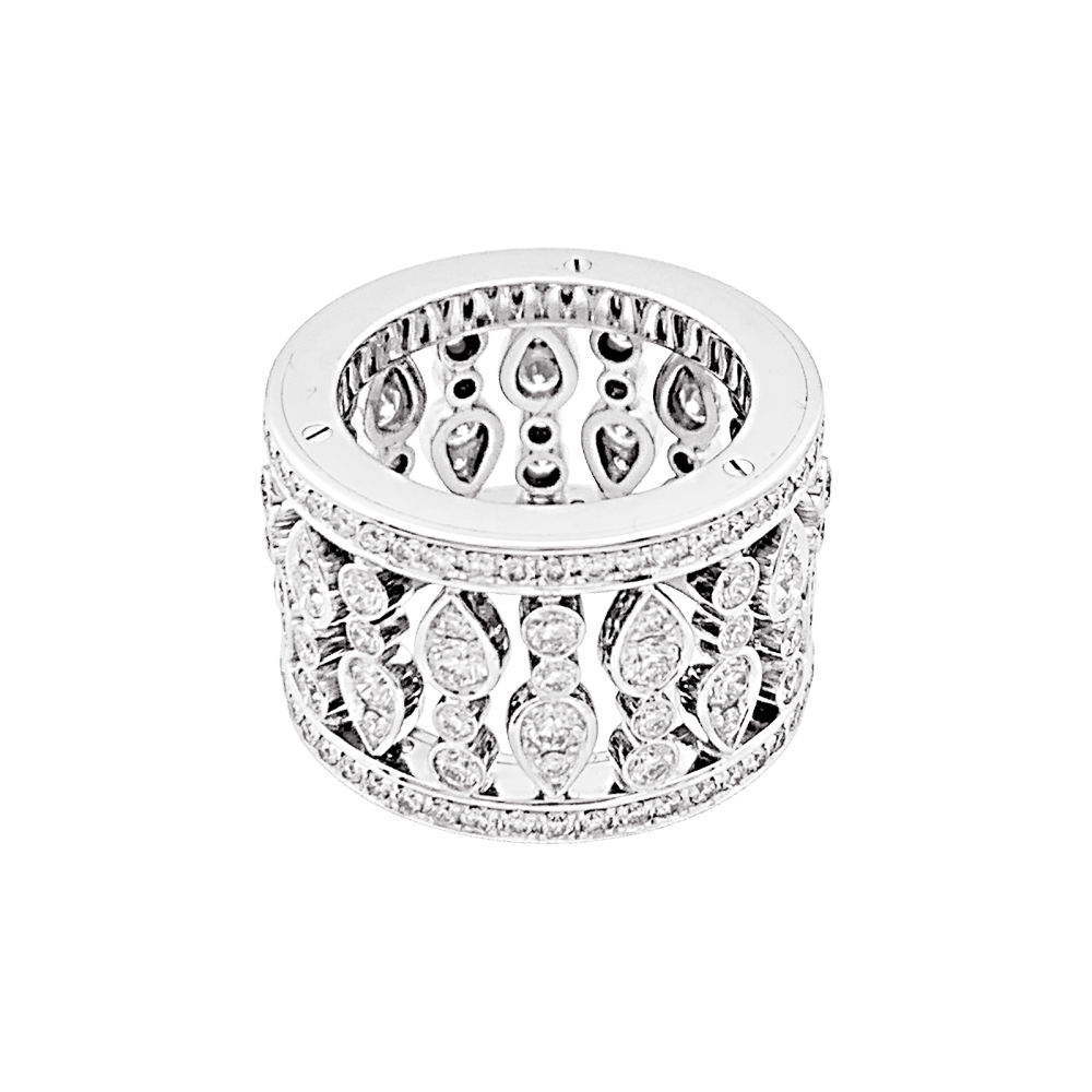 Bague Bandeau CHOPARD "Haute Joaillerie" en or blanc et diamants - Castafiore