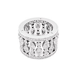 Bague Bandeau CHOPARD "Haute Joaillerie" en or blanc et diamants - Castafiore