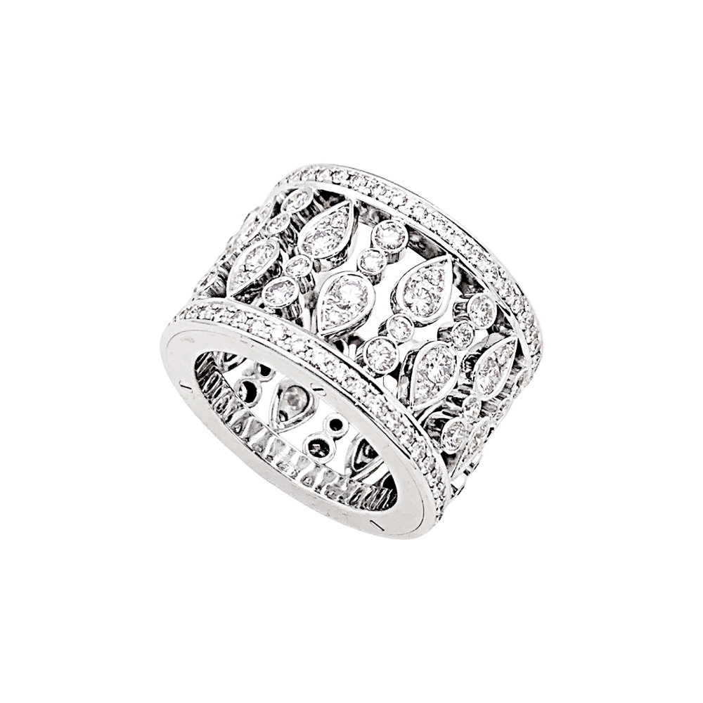 Bague Bandeau CHOPARD "Haute Joaillerie" en or blanc et diamants - Castafiore