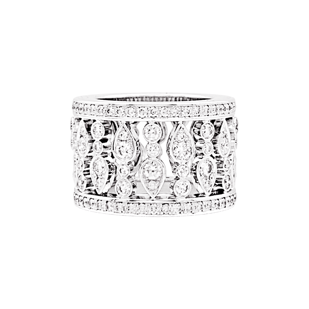 Bague Bandeau CHOPARD "Haute Joaillerie" en or blanc et diamants - Castafiore