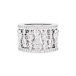 Bague Bandeau CHOPARD "Haute Joaillerie" en or blanc et diamants - Castafiore