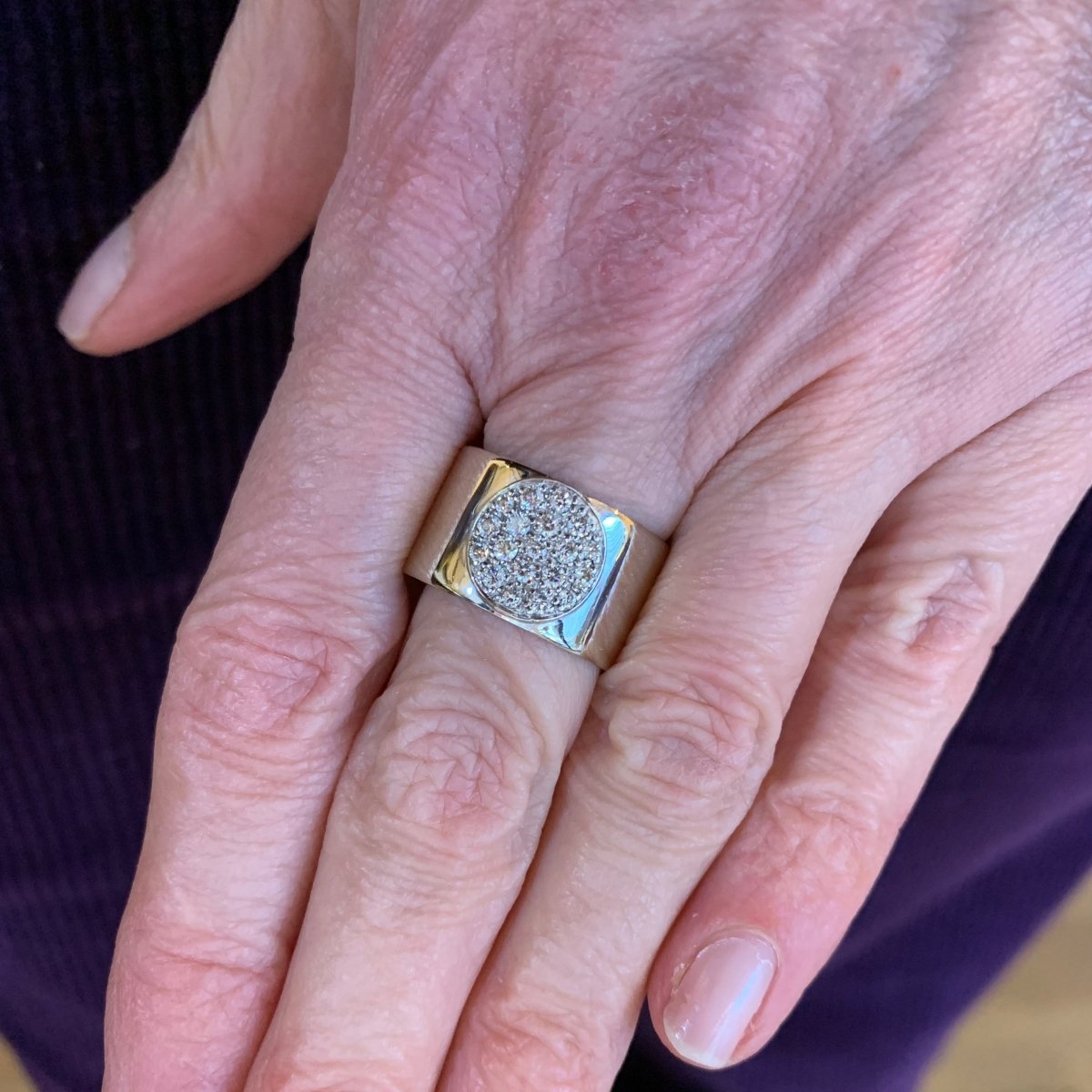Bague Bandeau DINH VAN "Anthéa" en or blanc et diamants - Castafiore
