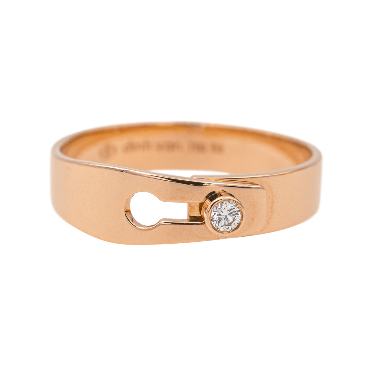 Bague Bandeau DINH VAN "Serrure" en or rose et diamant - Castafiore