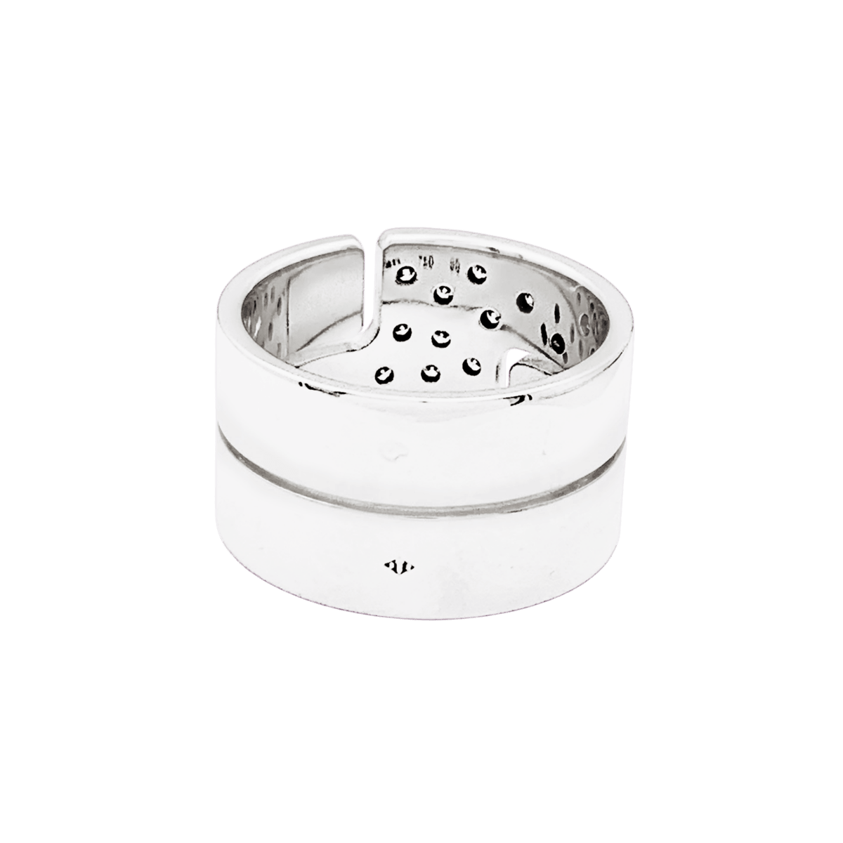Bague Bandeau DINH VAN "Seventies" GM en or blanc et diamants - Castafiore