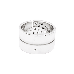 Bague Bandeau DINH VAN "Seventies" GM en or blanc et diamants - Castafiore