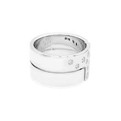 Bague Bandeau DINH VAN "Seventies" GM en or blanc et diamants - Castafiore