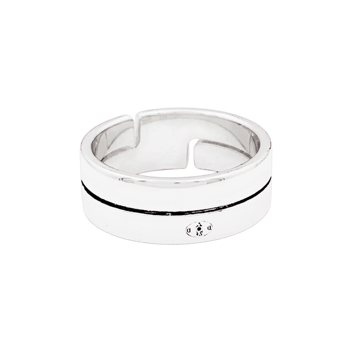 Bague Bandeau DINH VAN "Seventies" MM en or blanc - Castafiore