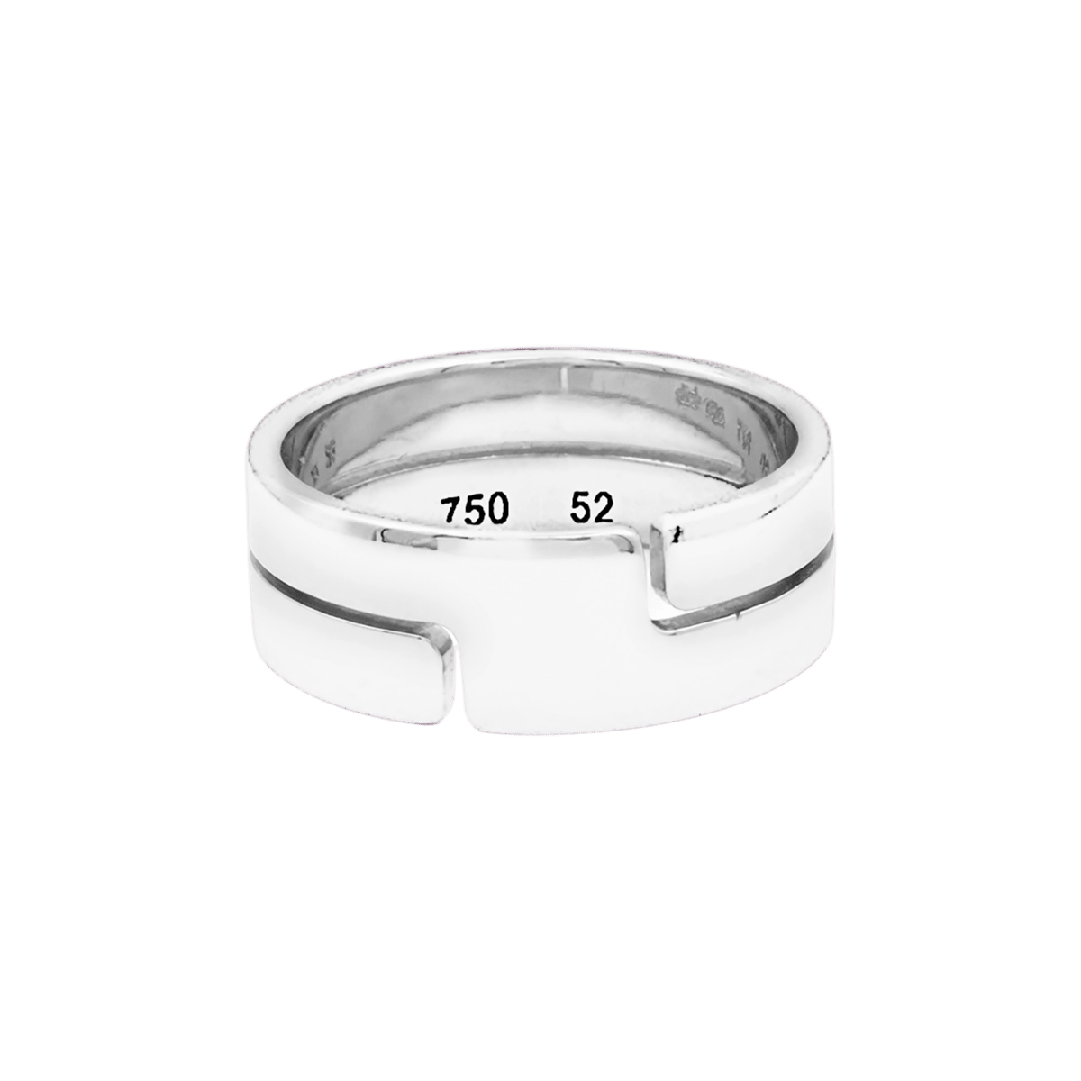 Bague Bandeau DINH VAN "Seventies" MM en or blanc - Castafiore