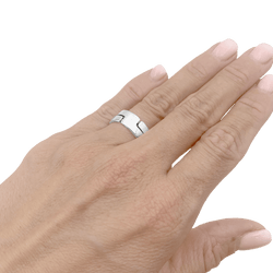 Bague Bandeau DINH VAN "Seventies" MM en or blanc - Castafiore