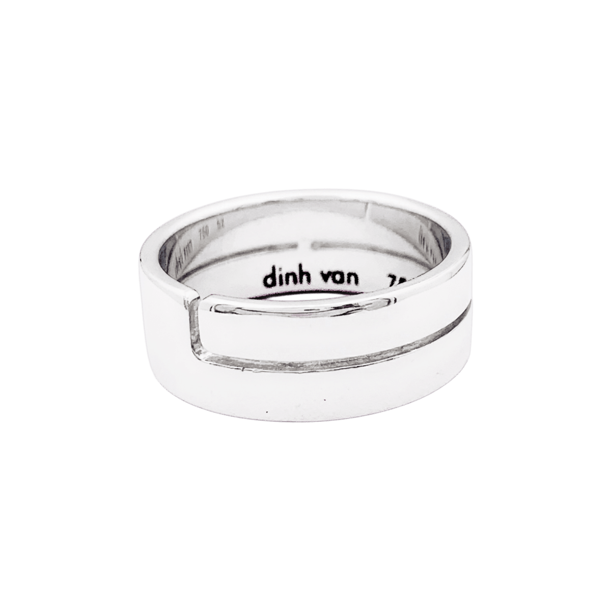 Bague Bandeau DINH VAN "Seventies" MM en or blanc - Castafiore