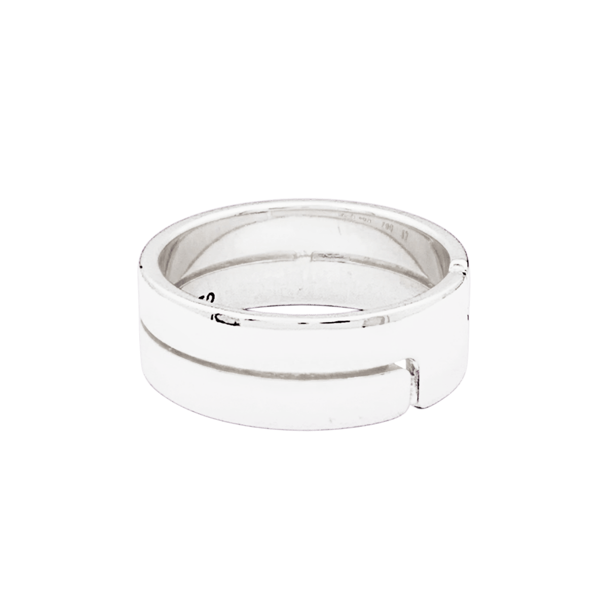 Bague Bandeau DINH VAN "Seventies" MM en or blanc - Castafiore
