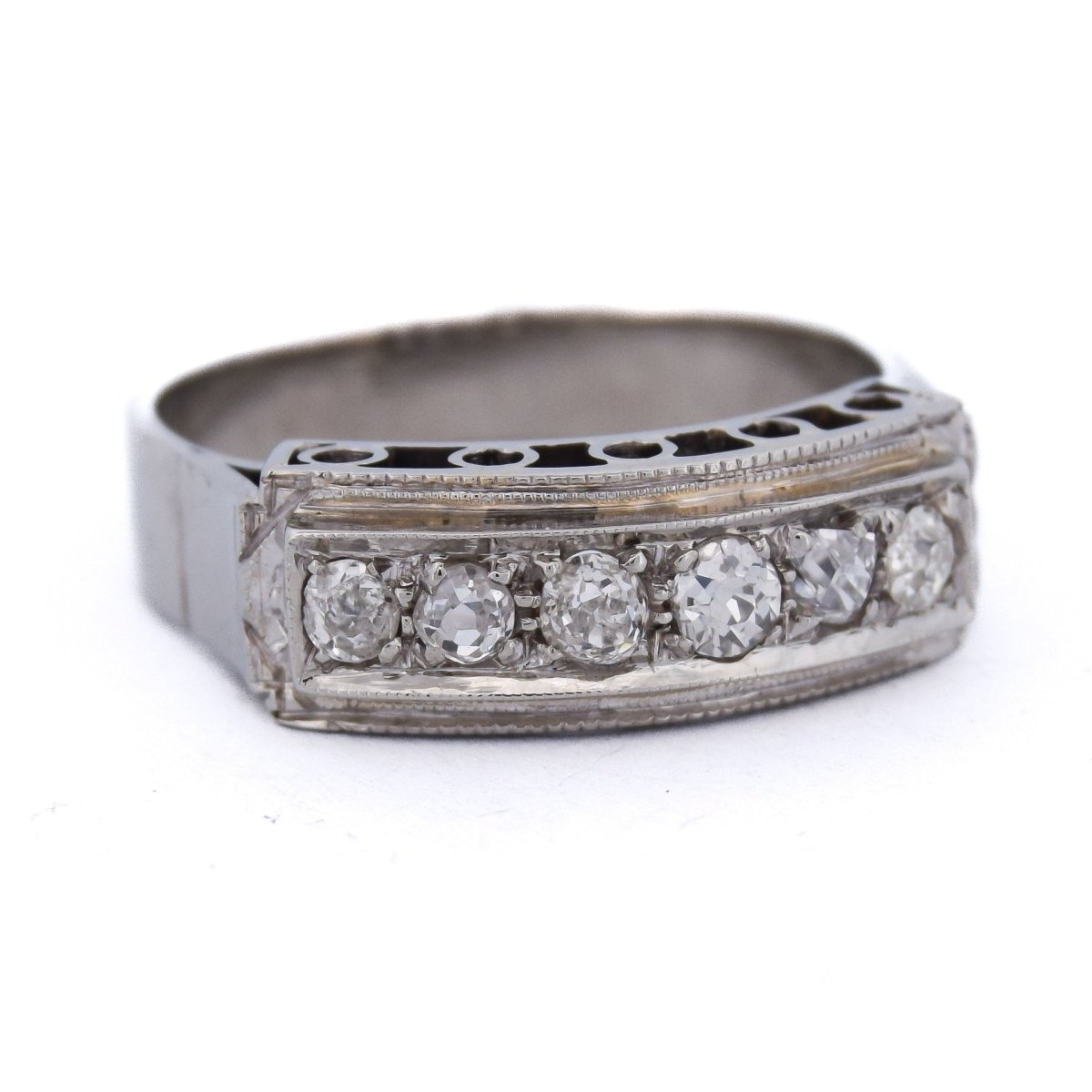 Bague Bandeau en or blanc et diamants - Castafiore
