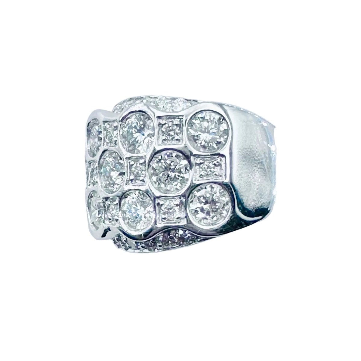 Bague Bandeau en or blanc et diamants - Castafiore