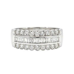 Bague Bandeau en or blanc et diamants - Castafiore