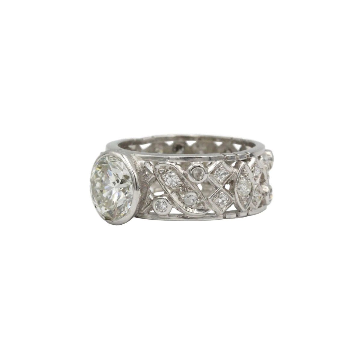 Bague Bandeau en or blanc et diamants - Castafiore