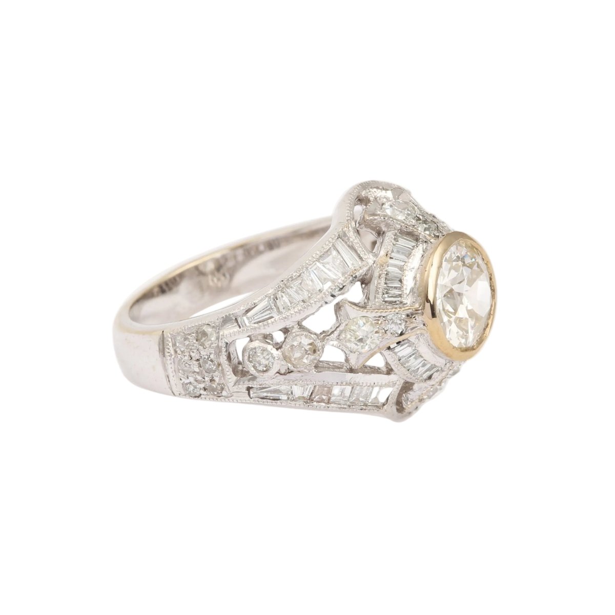 Bague Bandeau en or blanc et diamants - Castafiore