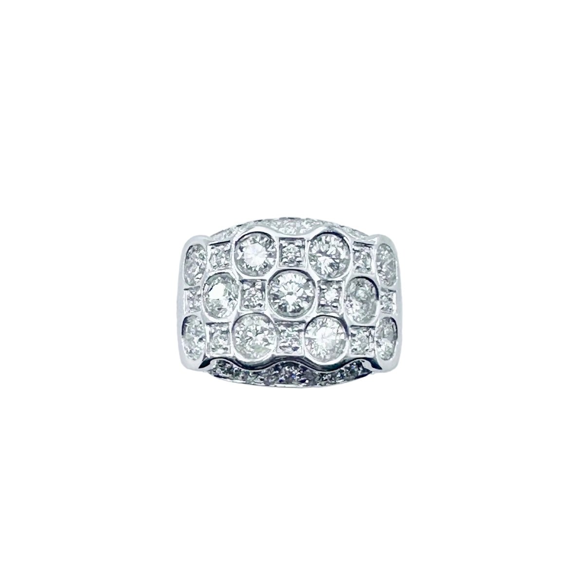 Bague Bandeau en or blanc et diamants - Castafiore