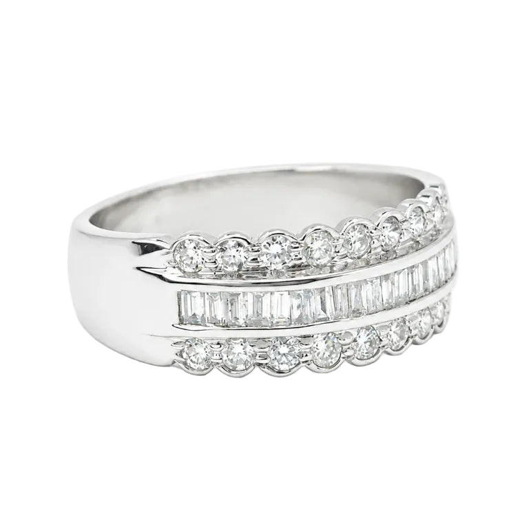 Bague Bandeau en or blanc et diamants - Castafiore