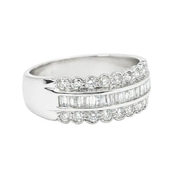 Bague Bandeau en or blanc et diamants - Castafiore