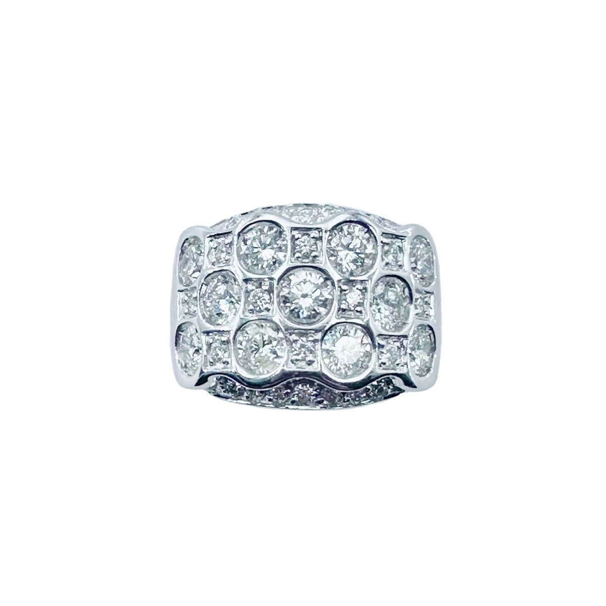 Bague Bandeau en or blanc et diamants - Castafiore