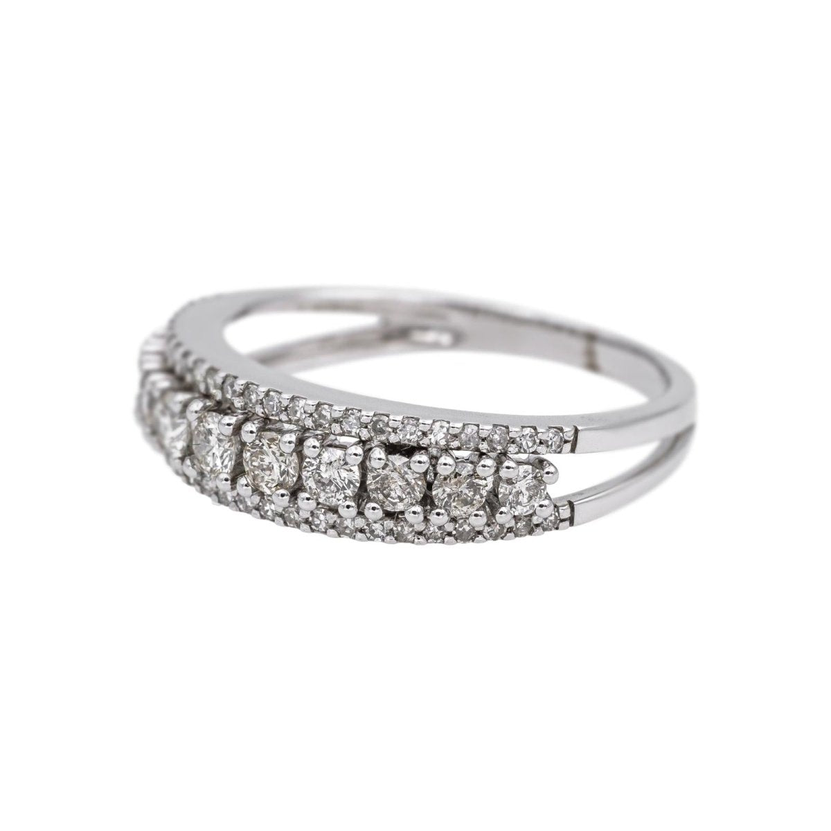 Bague Bandeau en or blanc et diamants - Castafiore