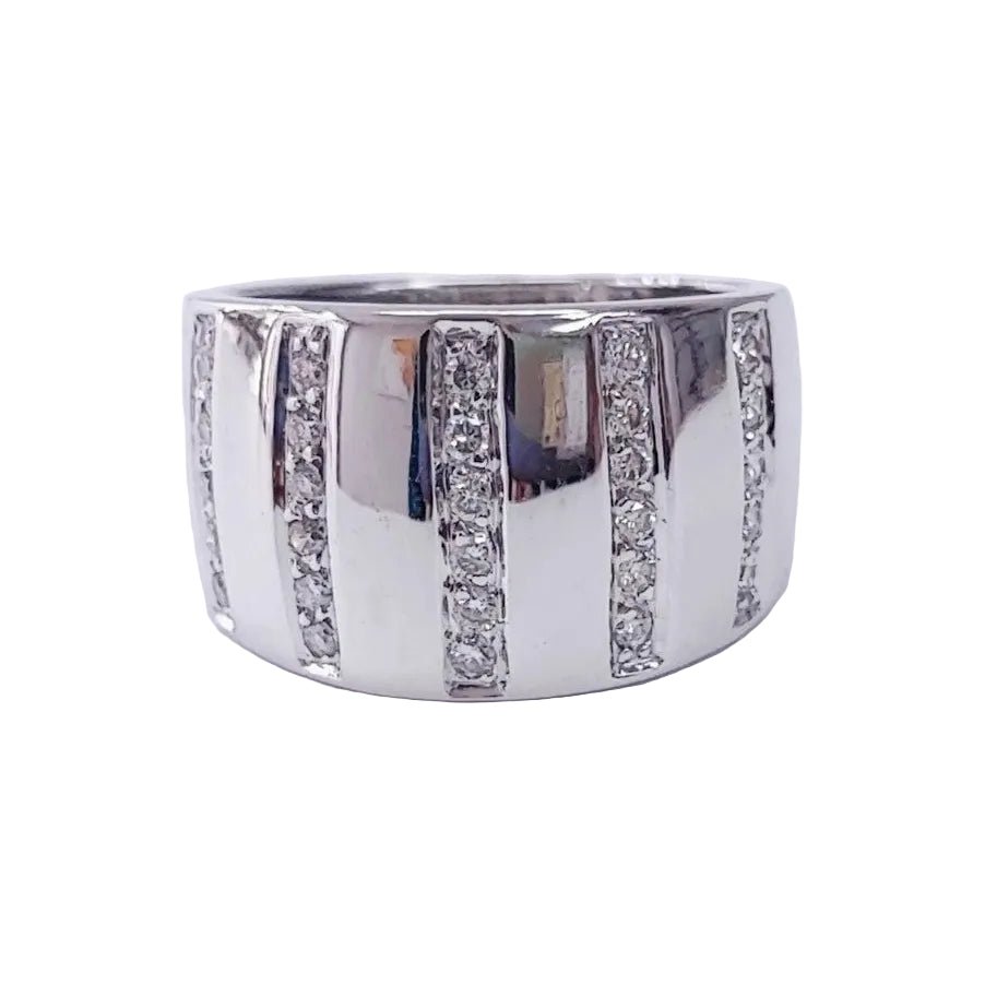 Bague Bandeau en or blanc et diamants - Castafiore