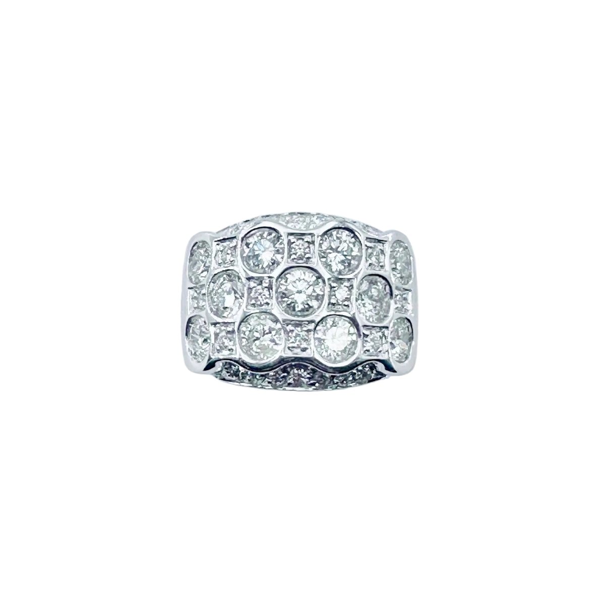 Bague Bandeau en or blanc et diamants - Castafiore