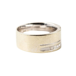 Bague Bandeau en or blanc et diamants - Castafiore