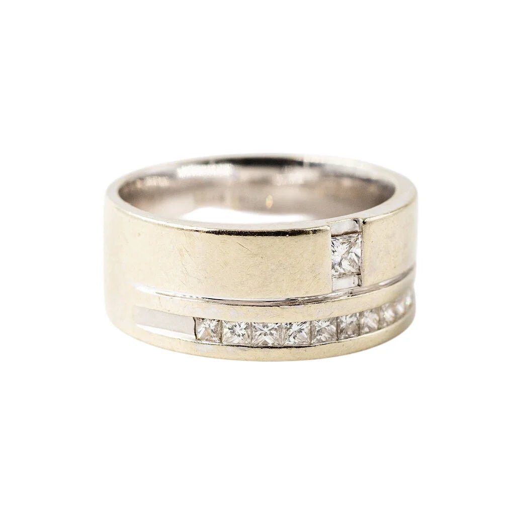 Bague Bandeau en or blanc et diamants - Castafiore