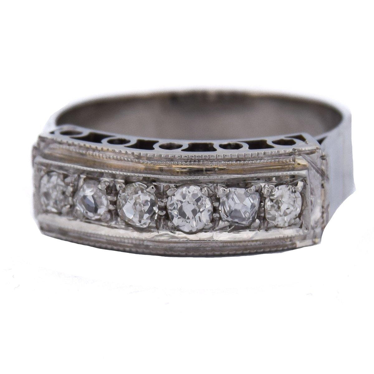 Bague Bandeau en or blanc et diamants - Castafiore