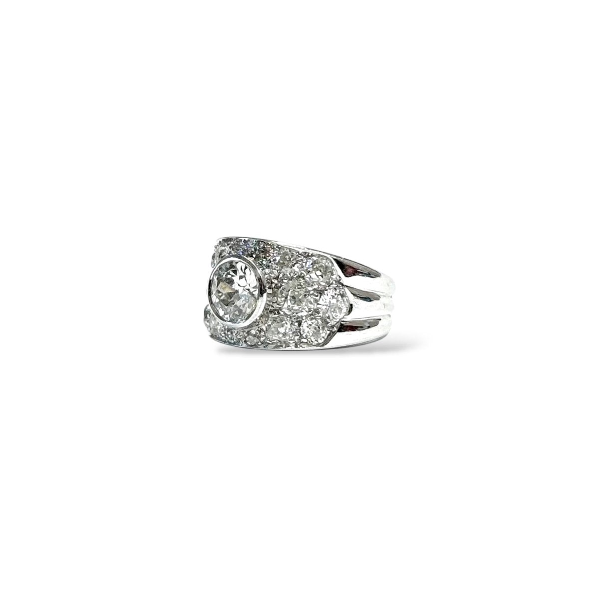 Bague Bandeau en or blanc et diamants - Castafiore