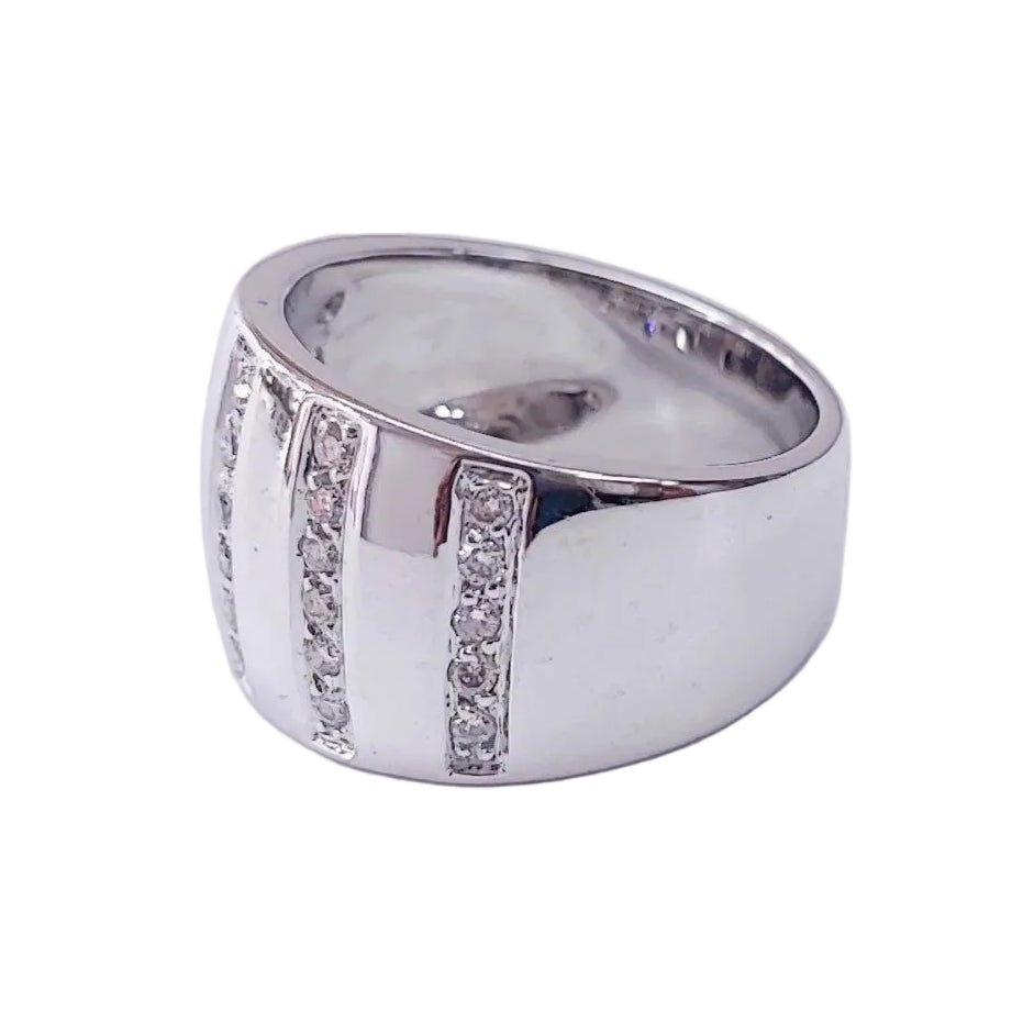 Bague Bandeau en or blanc et diamants - Castafiore