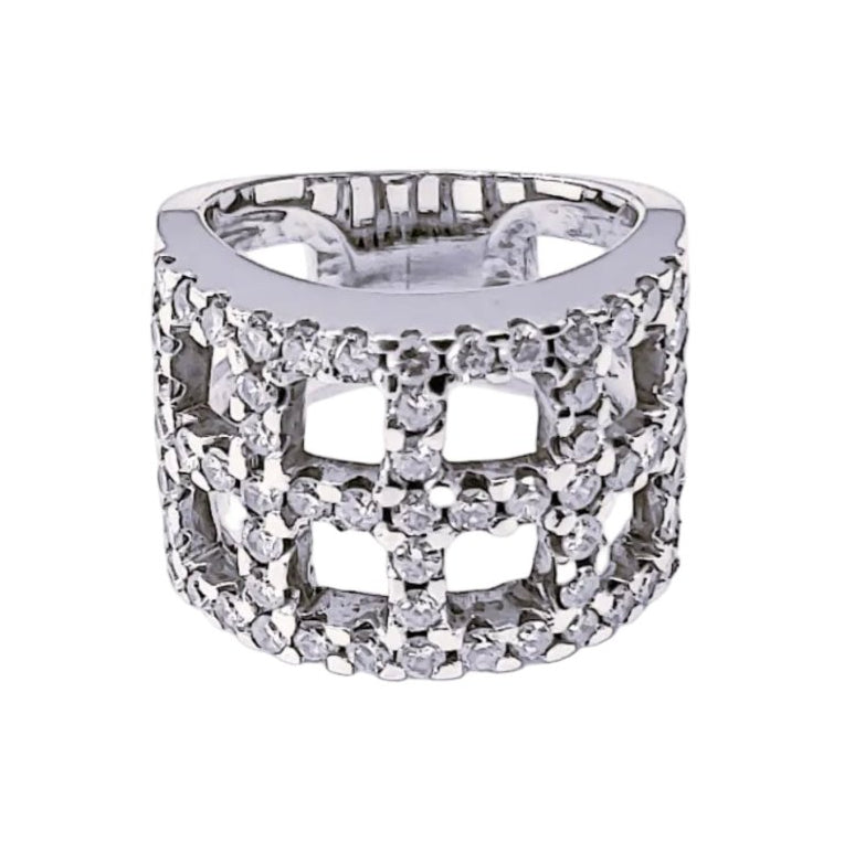 Bague Bandeau en or blanc et diamants - Castafiore