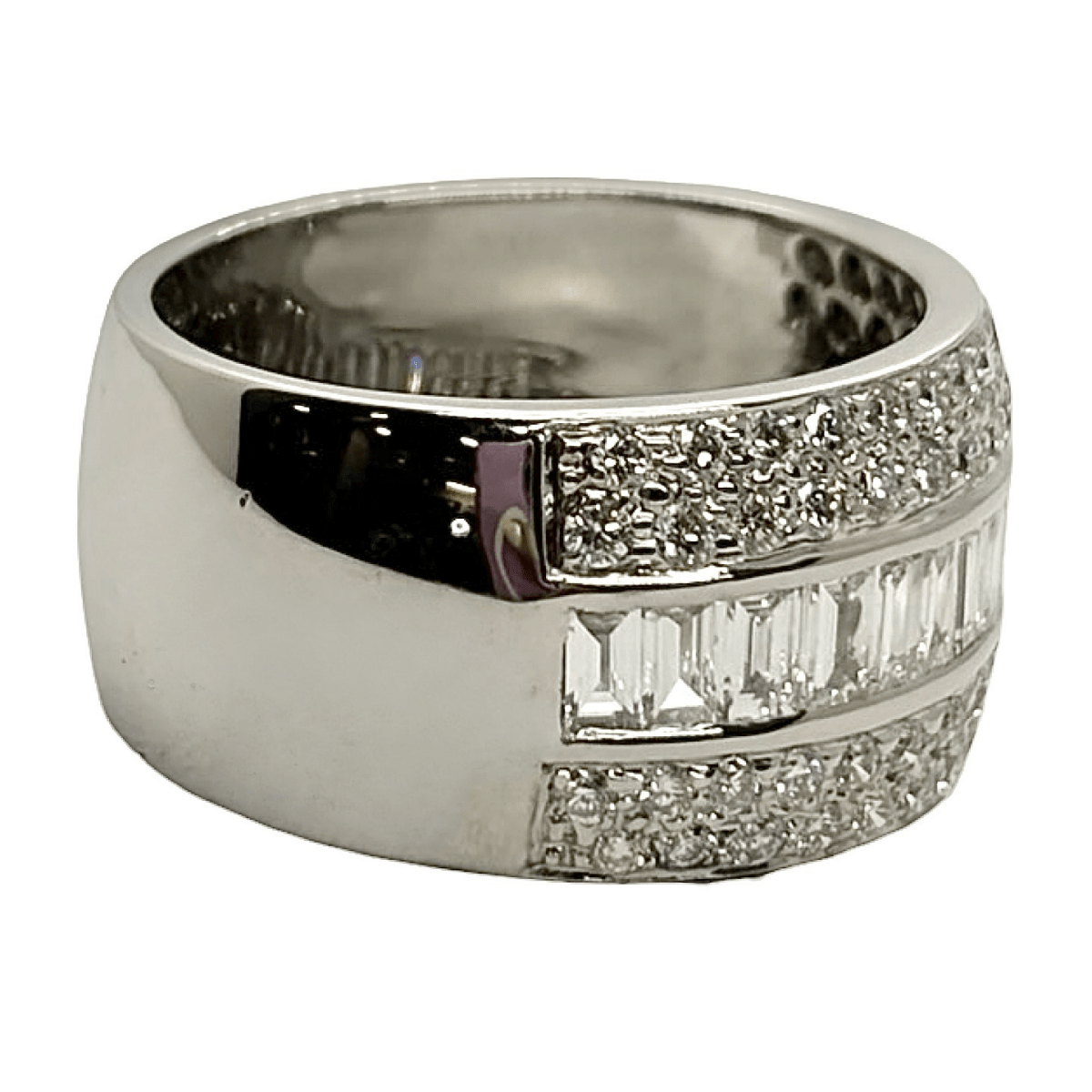 Bague Bandeau en or blanc et diamants - Castafiore