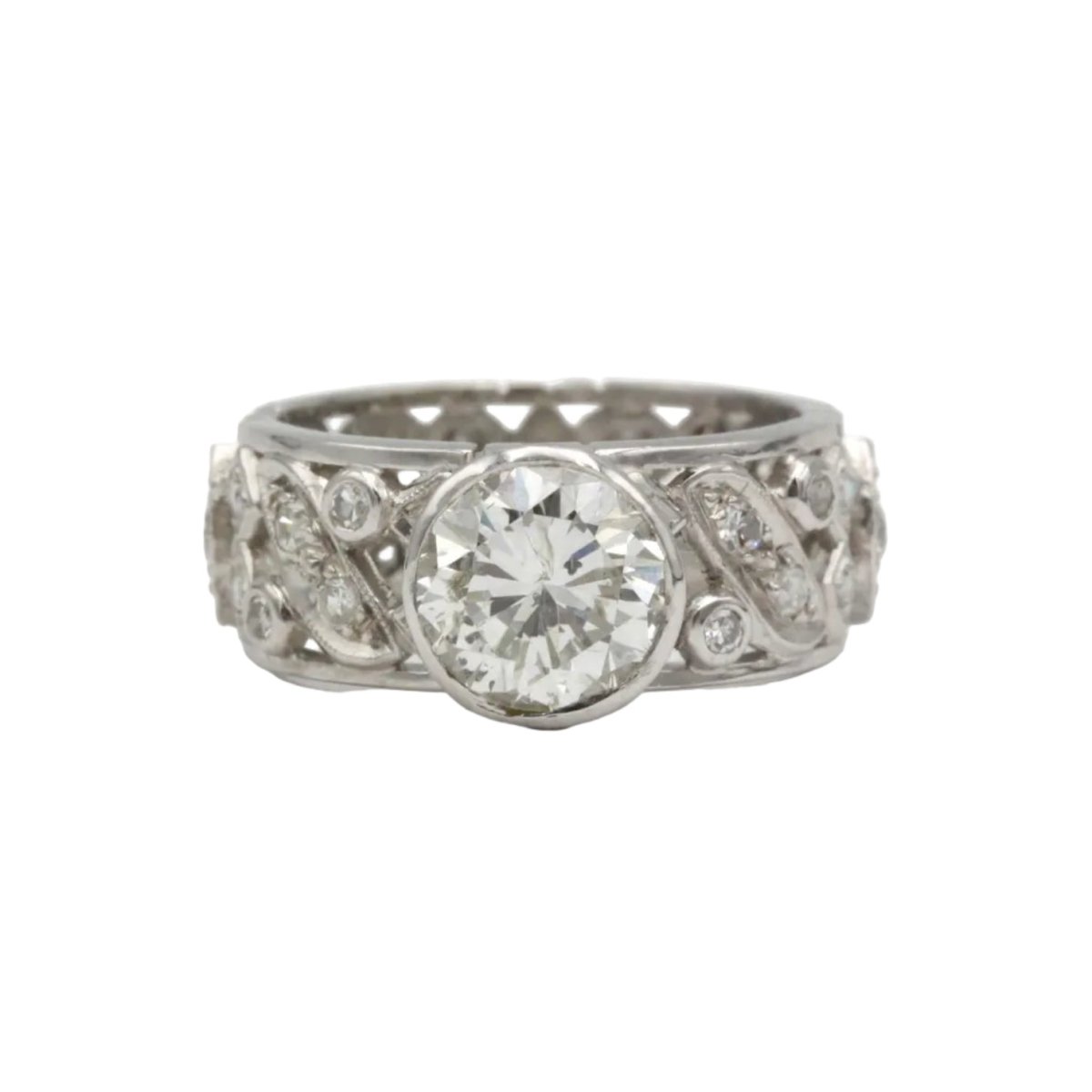 Bague Bandeau en or blanc et diamants - Castafiore