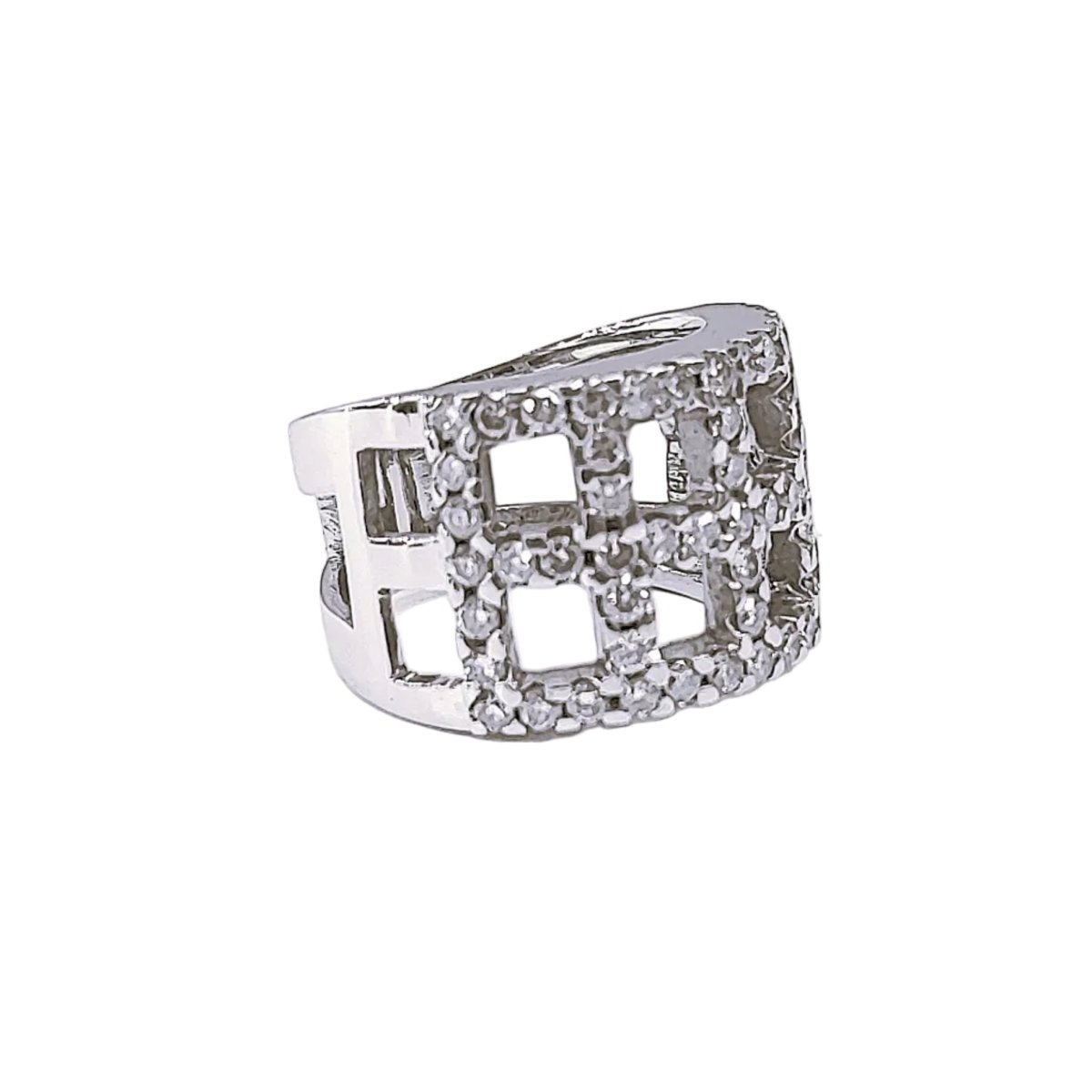 Bague Bandeau en or blanc et diamants - Castafiore